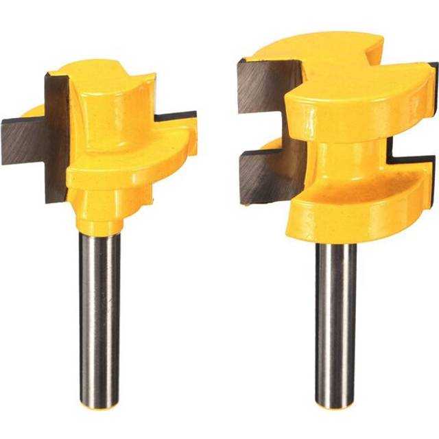 Drillpro RB4 2pcs 1/4 Inch Shank Router Bits Square Tooth Tenon Cutter
