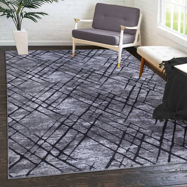 High-Quality Modern Design Bedroom Rugs,Office Carpets, Decorative Runner Rug Home Decor Rugs Grey. (Rectangle 200 x 290cm)