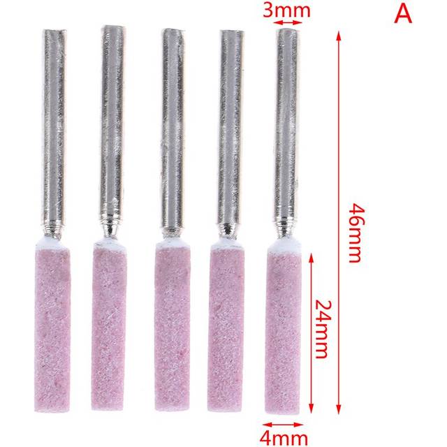 (a-A) 5pcs/set Chain Saw Sharpening Grinding Stone Bits File Rotary Tool 3mm Parts Replacement Tools Accessories