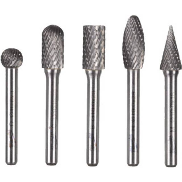Milwaukee Carbide Burr Set 6 x 10mm (5 Piece) in Chrome Steel