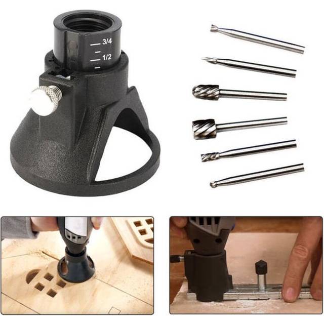 Woodworking Locator with Routing Router Drill Bits Set Rotating Engraving Carbide Electric Grinder Holder for Dremel Rotary Tool