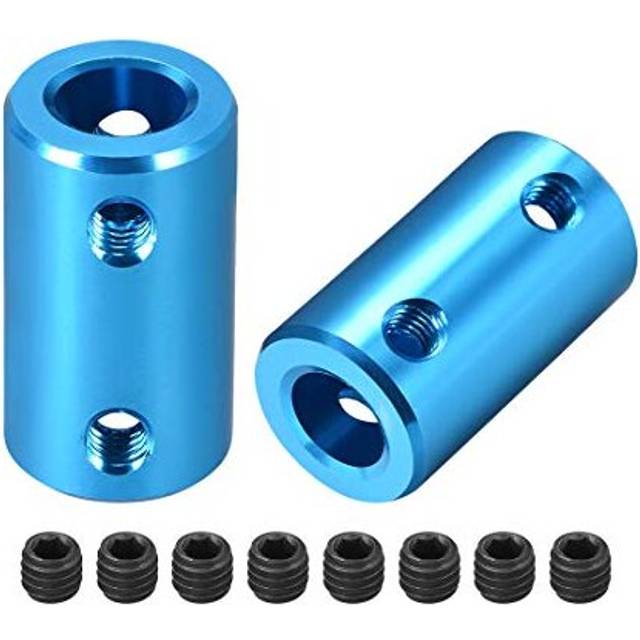 8mm to 8mm Bore Rigid Coupling Set Screw L25XD14 Aluminum AlloyShaft Coupler Connector for 3D Printers Motor AccessoriesBlue2pcs