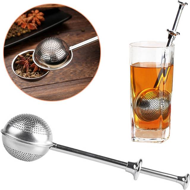 Telescopic Tea Ball Infuser with Long Handle Stainless Steel Tea Infuser Strainer Herb Spice Loose Leaf Filter Teaware Accessory