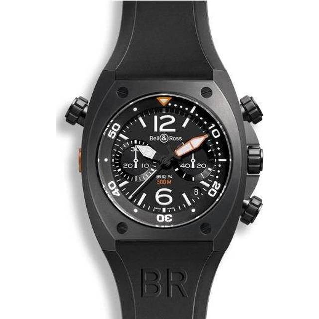 Bell & Ross BR 02 Chronograph Black Carbon Case D - Black