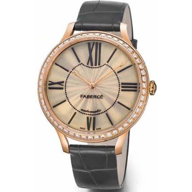 Faberge Watch Lady 18ct Rose Gold Opalescent Enamel Dial - Gold