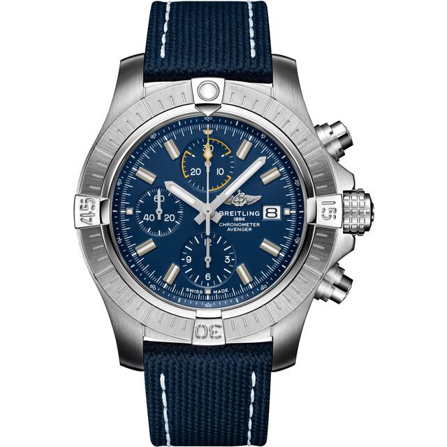 Breitling Watch Avenger Chronograph 45 Blue Leather Tang Type - Blue