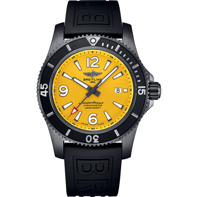 Breitling Watch Superocean Automatic 46 Black Steel Yellow - Yellow