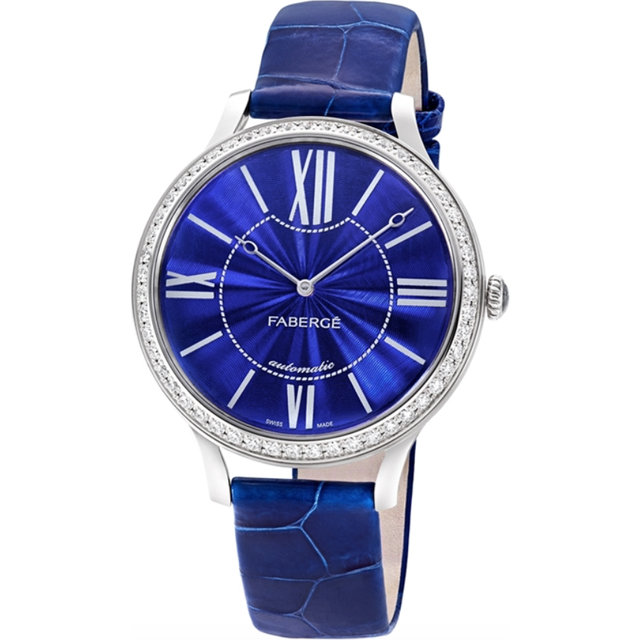 Faberge Watch Lady 18ct White Gold Blue Dial - Blue