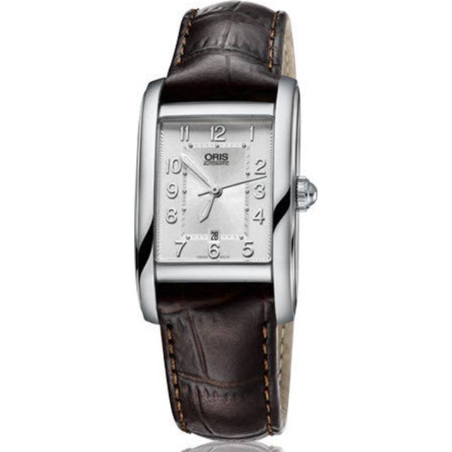 Oris Watch Rectangular Date Lady Leather - Silver