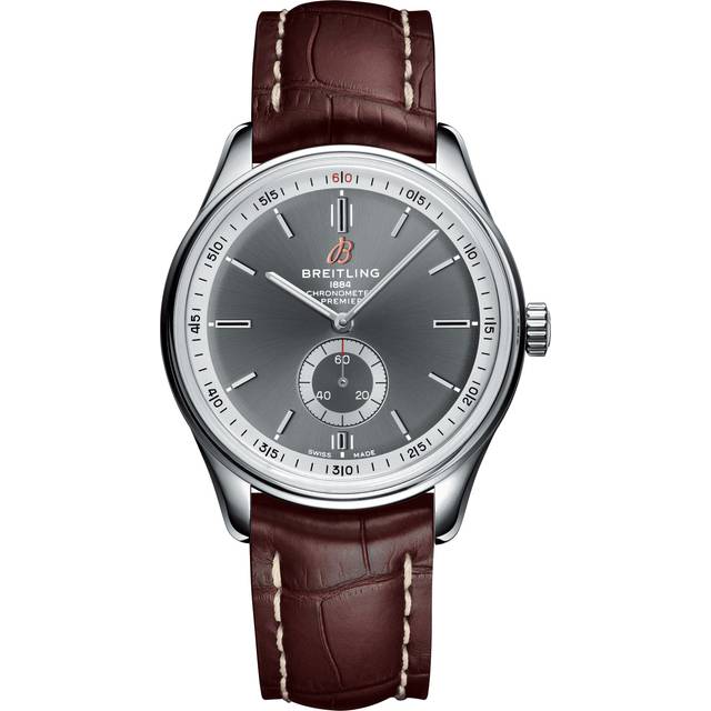 Breitling Watch Premier Automatic 40 Brown Croco Folding - Grey