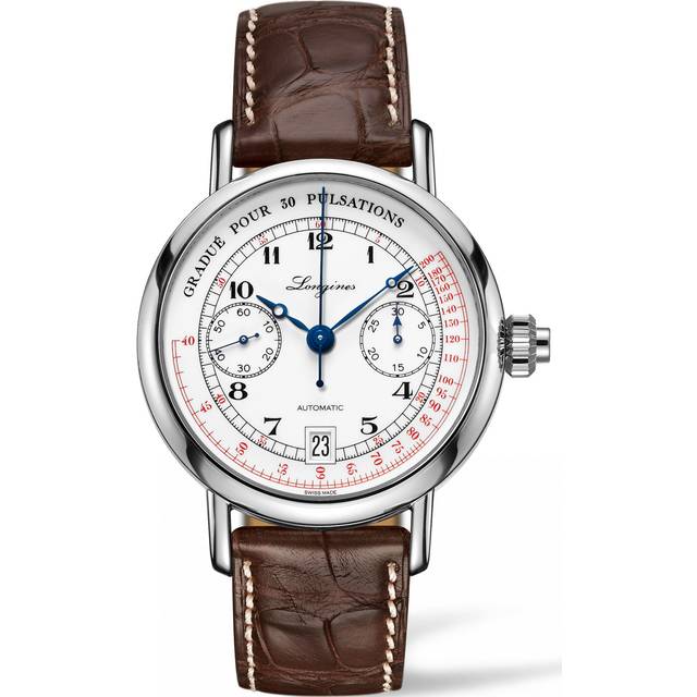 Longines Watch Heritage Column Wheel Pulsometer Chronograph Mens - White