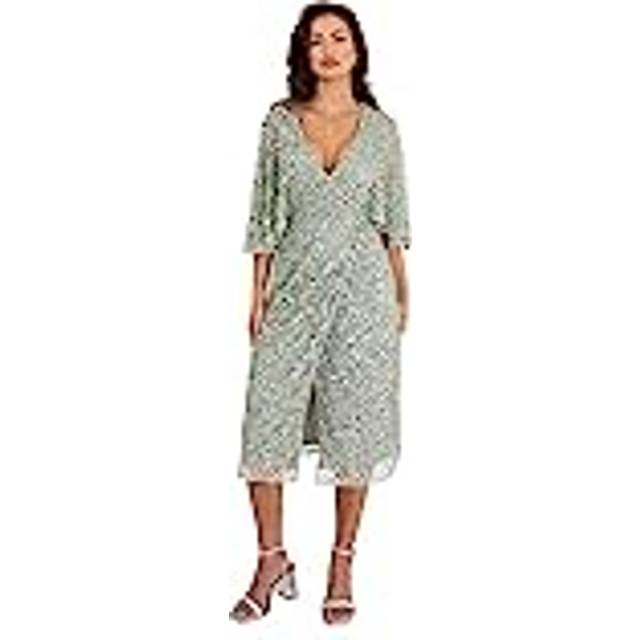 Maya Deluxe Embellished Wrap Midi Dress