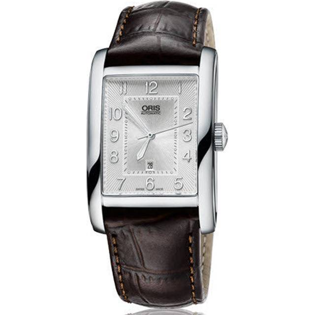 Oris Watch Rectangular Date Leather - Silver