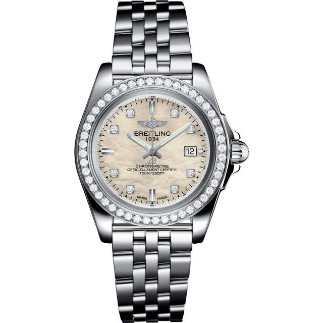 Breitling White Stainless Steel Galactic B71356L2/A710-367D Quartz Women's Wristwatch 32mm