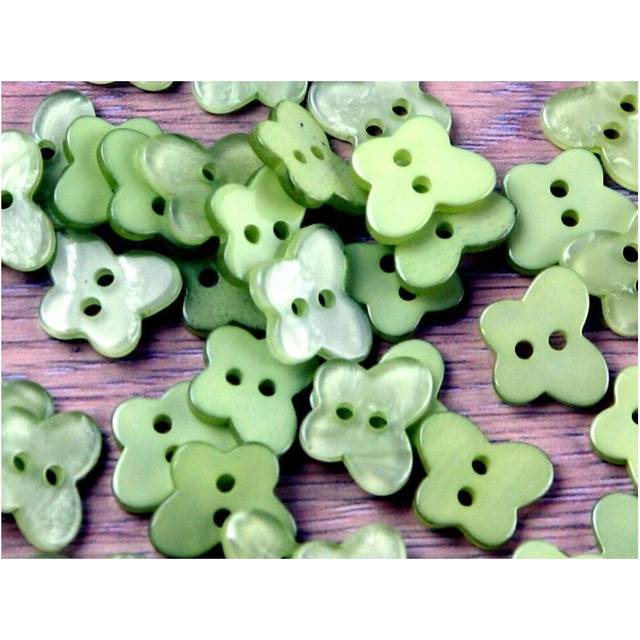 Trimits Pearlised Butterfly Buttons Light Green