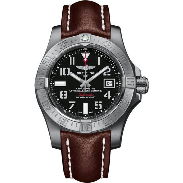 Breitling Watch Avenger Seawolf Leather Tang Type - Black