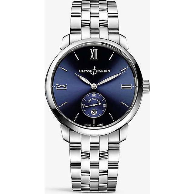 Ulysse Nardin Mens Blue 3203-136-7/33 Classico Stainless-steel Automatic Watch 40mm