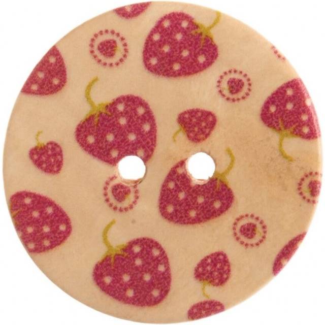 Trimits Round Strawberry Buttons  Red & Cream - each