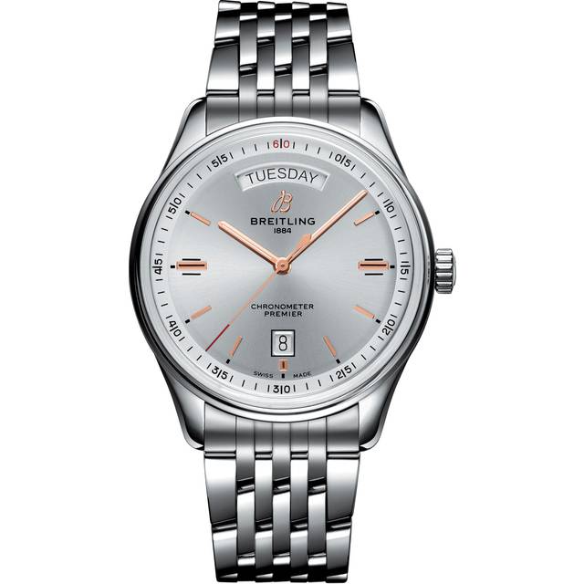 Breitling Watch Premier Automatic Day and Date 40 Steel Navitimer - Silver