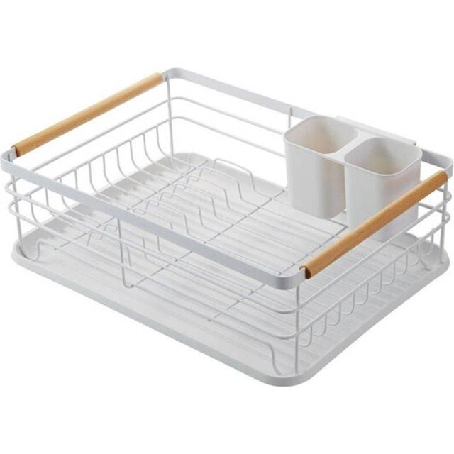 Kitchen Metal Dish Drainer Rack Organizer Sink with Removable Drip Tray - White - One Size