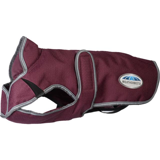 (Maroon/Grey/White, 70Cm) Weatherbeeta Comfitec Premier Free Parka Deluxe Dog Coat Medium