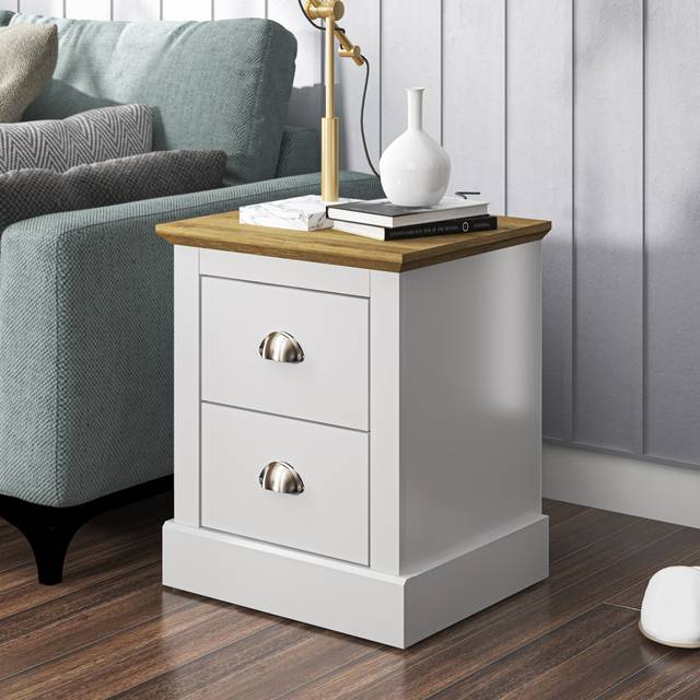 Brambly Cottage Sufy Octave Manufactured Wood Bedside Table White 55.2cm H X 45.9cm W X 39.5cm D