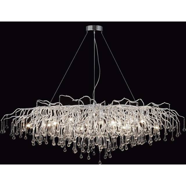 Contemporary Luxury Designer Chandelier - Silver (45cm H X 120cm W X 70cm D)