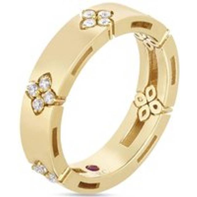 Roberto Coin Love in Verona 18ct Yellow Gold Diamond 4.5mm Wide Ring - 10-(50)
