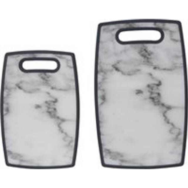 Set of 2 Marble Effect Chopping Boards - Grey