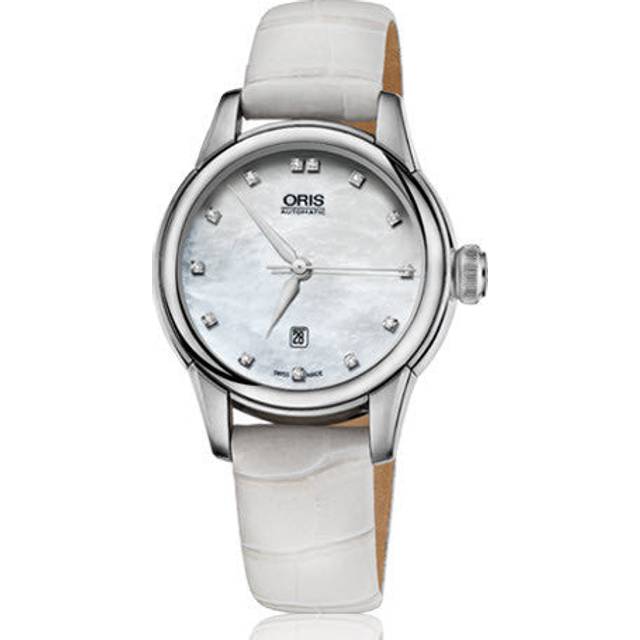 Oris Watch Artelier Lady Date Leather - White