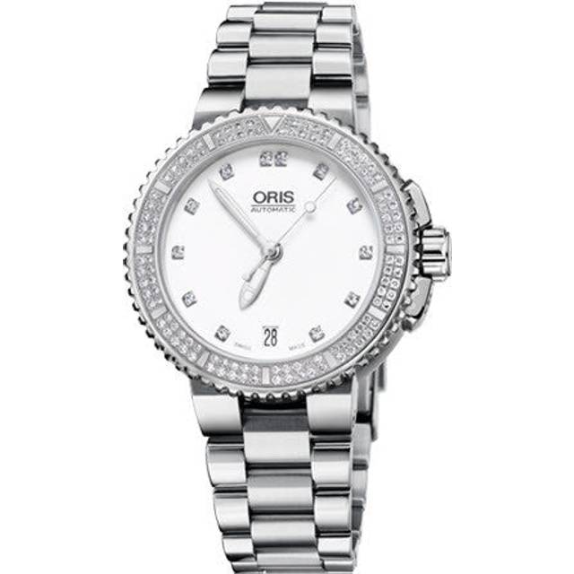 Oris Watch Aquis Date Diamonds Bracelet - White