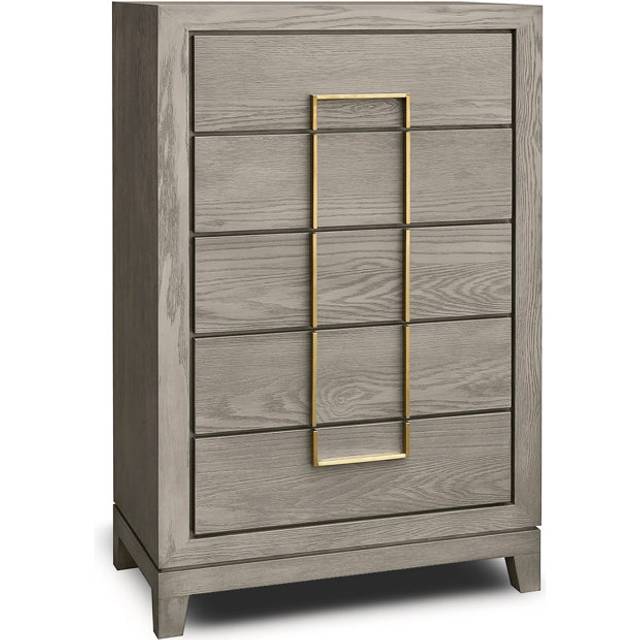 Lucca Tall Chest Of Drawers - Grey (125cm H X 80cm W X 45cm D)