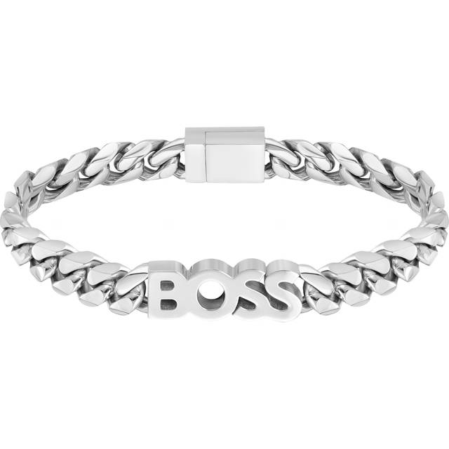 BOSS Kassy Men's Polished Stainless Steel Chain Bracelet