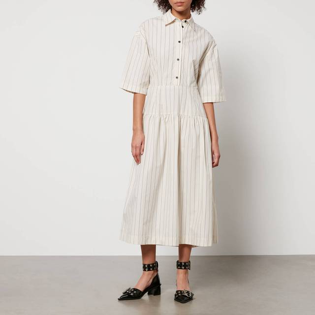 Stella Nova Striped Cotton-Poplin Midi Dress - DK 34/UK 8 - Multi