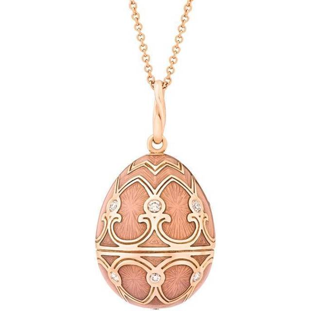 Faberge Palais Tsarskoye Selo Rose Gold Diamond Pink Pendant - Rose Gold