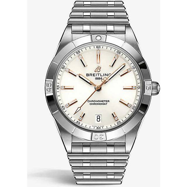 Breitling Womens Silver A10380101a2a1 Chronomat Automatic 36 Stainless Steel and Diamond Watch 36mm - SILVER