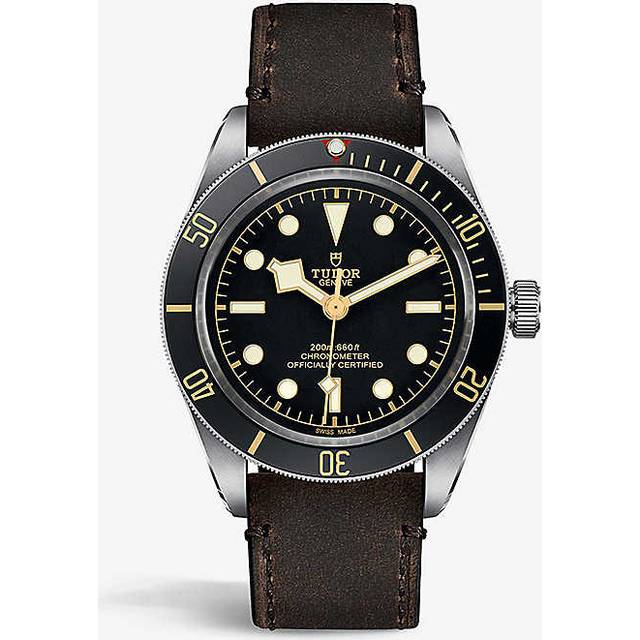 Tudor Mens Brown M79030n-0002 Black Bay Fifty-eight Stainless Steel and Leather Automatic Watch 39mm - BROWN
