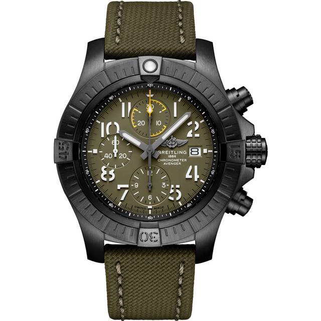 Breitling Watch Avenger Chronograph 45 Night Mission Khaki Green Tang Type D