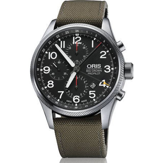 Oris Watch Big Crown ProPilot Chronograph GMT Olive Textile D - Black