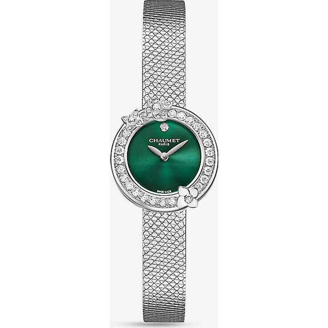 Chaumet Womens Green Hortensia Eden Stainless-steel and 0.56ct Diamond Quartz Watch 22.4mm - GREEN
