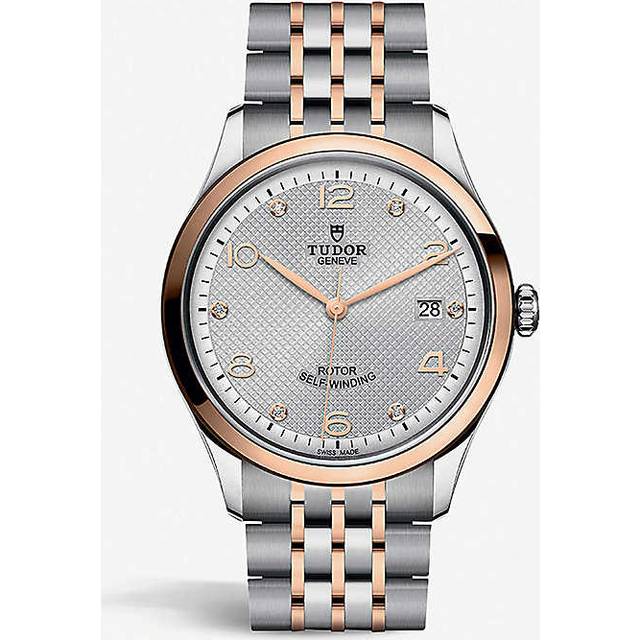 Tudor Mens Silver & Pink Gold M91551-0002 1926 18ct Rose-gold, Brilliant-cut Diamond and Stainless-steel Automatic Watch 39mm
