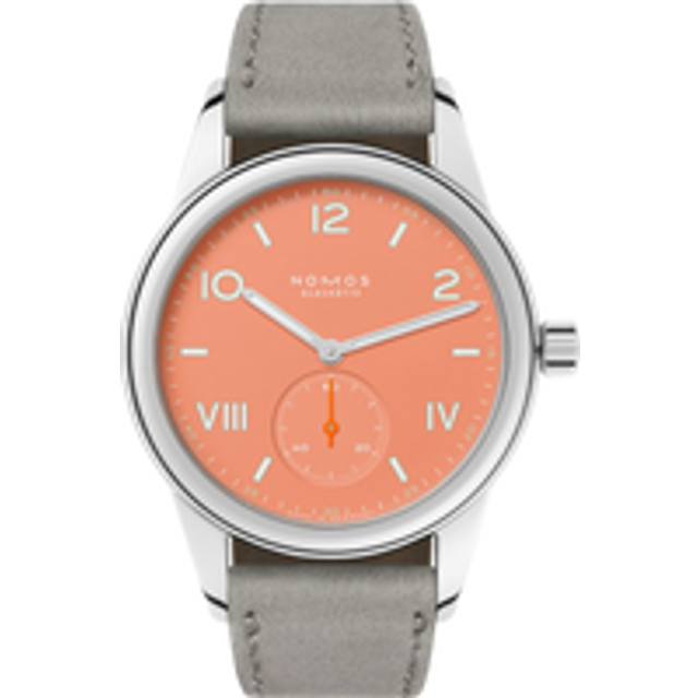 Nomos Glashutte Club Campus Cream Coral Steel Back Watch