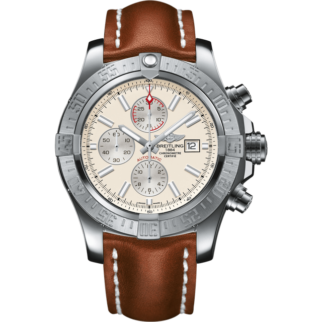Breitling Watch Super Avenger II Steel Stratus Silver - Silver