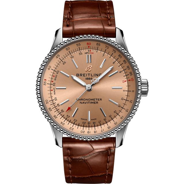 Breitling Watch Navitimer Automatic 35 Copper Brown Croco Tang Type - Gold