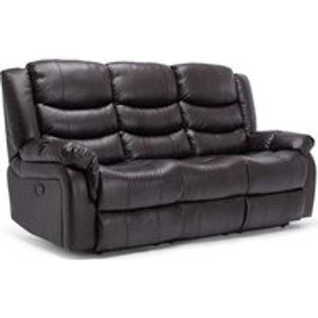 Seattle High Back Electric Bonded Leather Recliner 3 Seater Sofa - Brown
