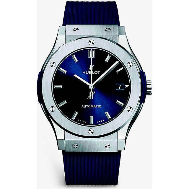 Hublot Mens Blue 511.nx.7170.rx Classic Fusion Titanium and Rubber Watch 45mm