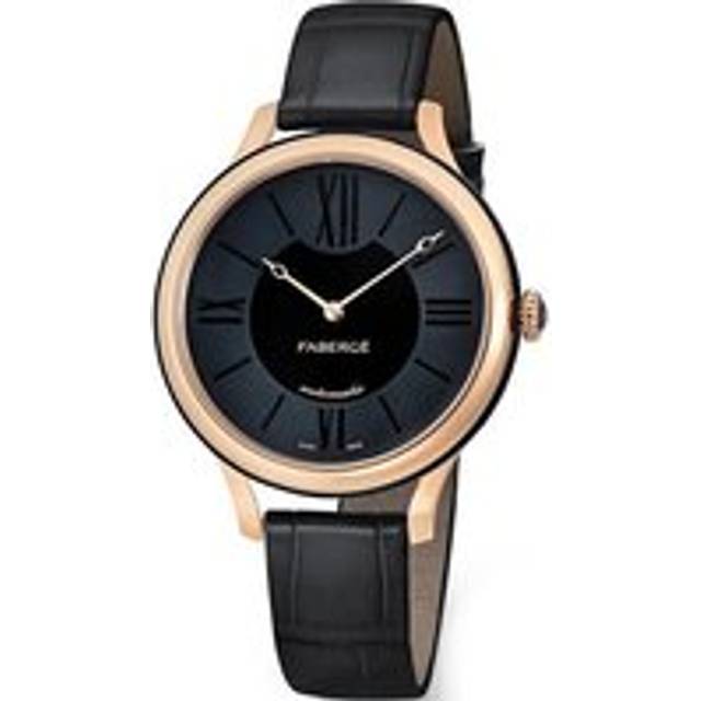 Faberge Flirt 18ct Rose Gold Black Dial Watch