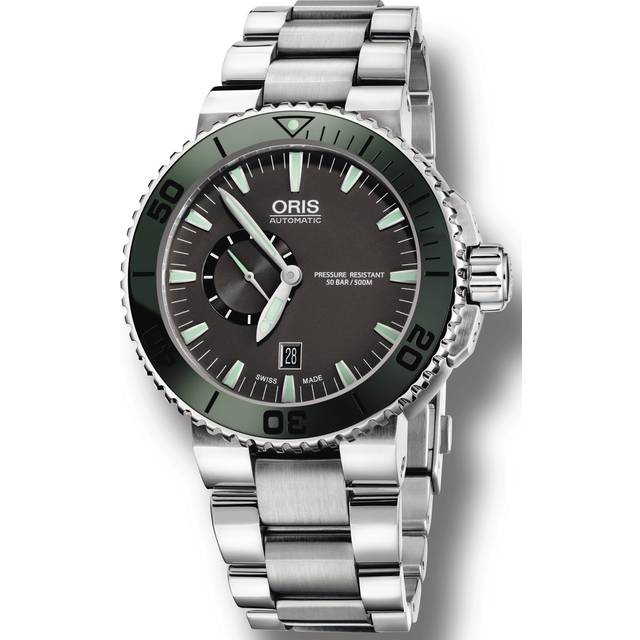Oris Watch Aquis Date Small Second Dark Green Bracelet D - Grey