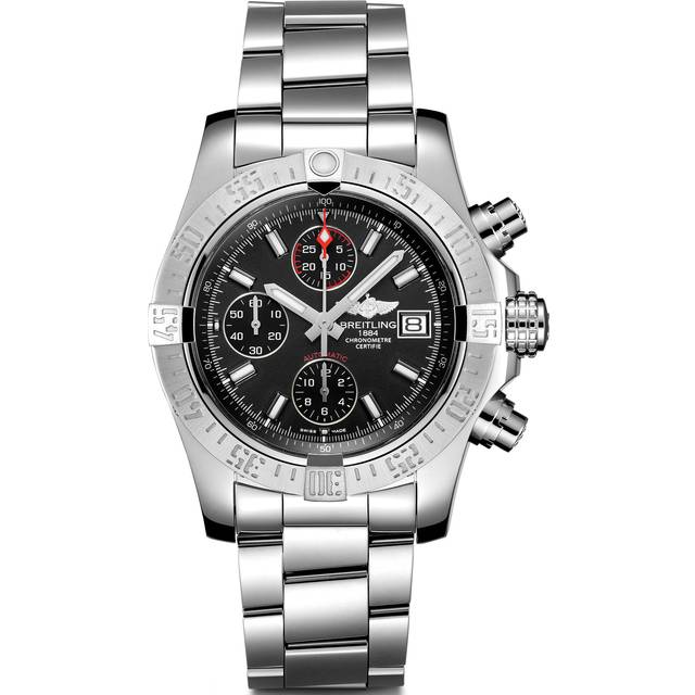 Breitling Watch Avenger II Steel Volcano Black Bracelet - Black