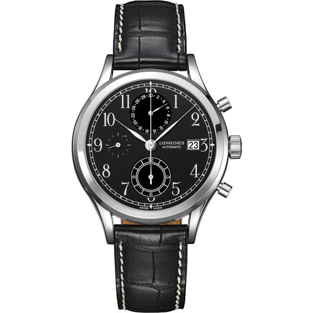Longines Watch Heritage Chrono Mens - Black